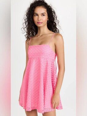 Amanda Uprichard Pink Kellyann Empire Waist Babydoll Mini Dress Small